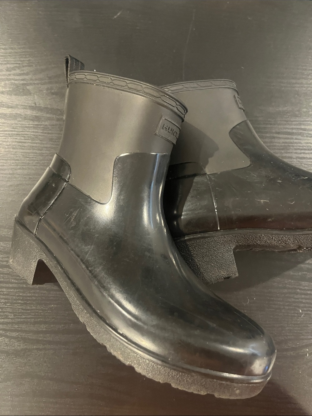 Women’s Hunter Black Rain Ankle Boots